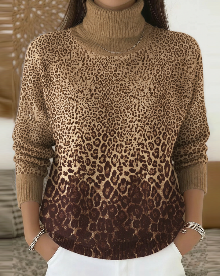 Stilla | Leopardprint Løst Ståkrave