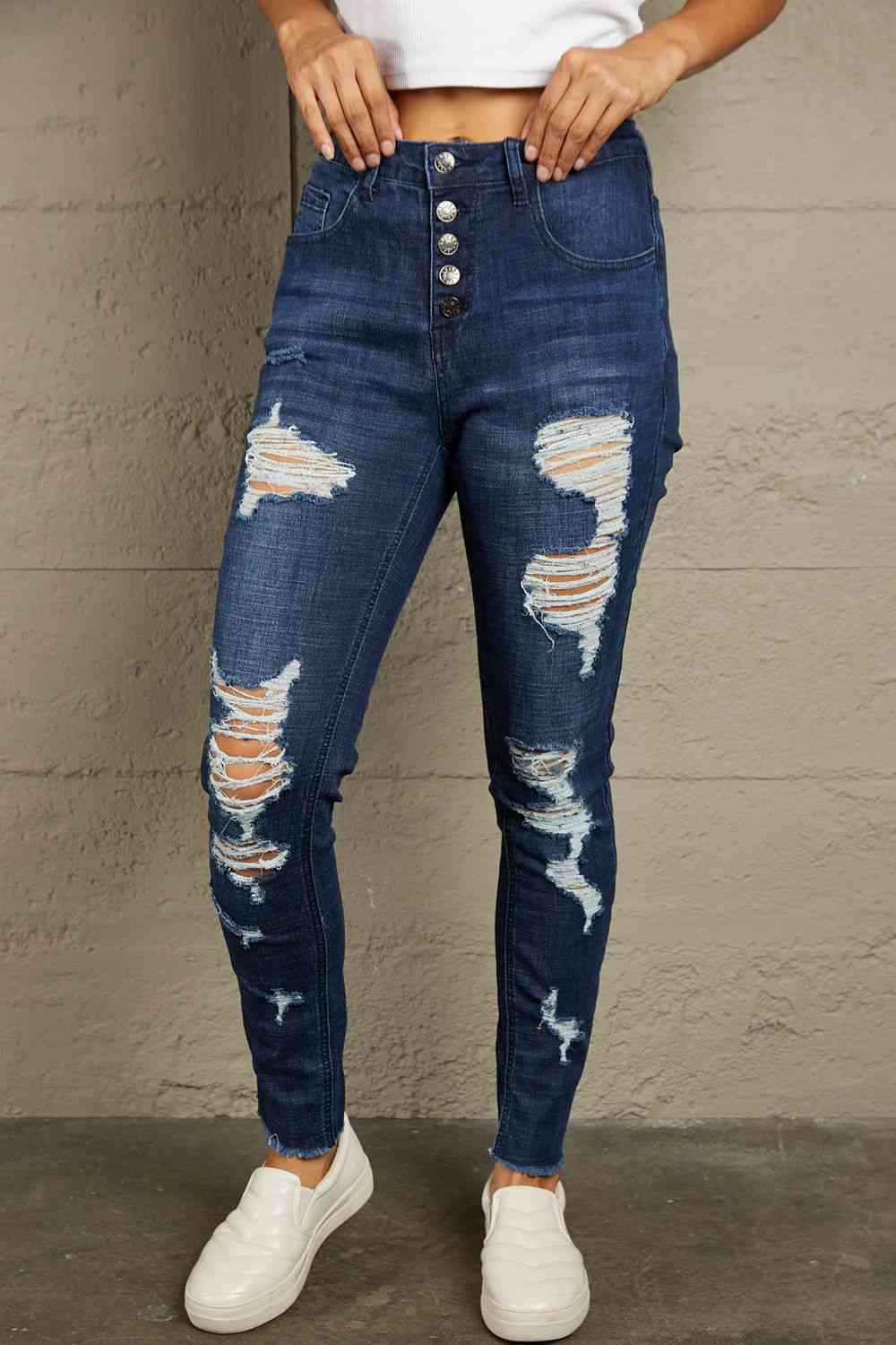 Stilla | Slidte Knaplukning Rawe Kant Jeans