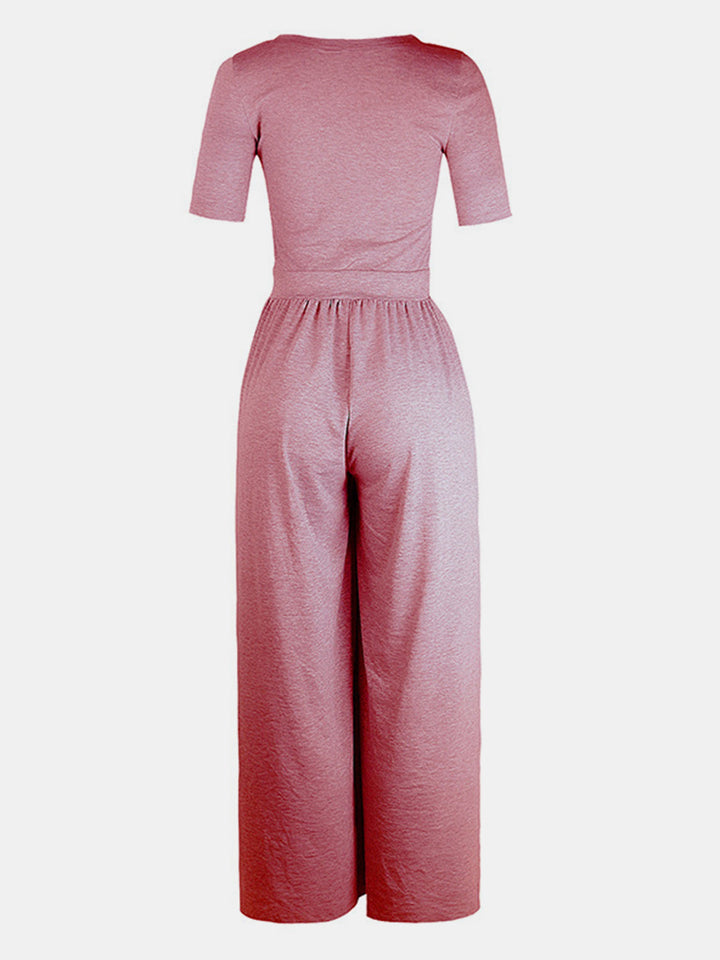 Stilla | Neck Kortærmet Jumpsuit