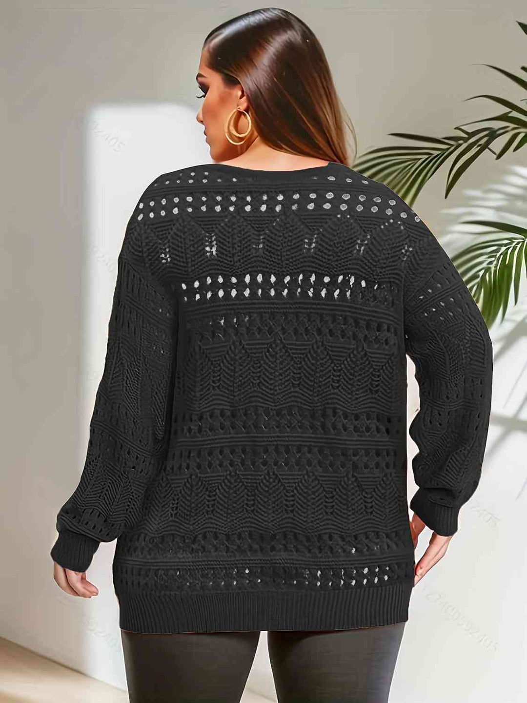 Stilla | Størrelse Åbenarbejdet Udsnit Langærmet Sweater