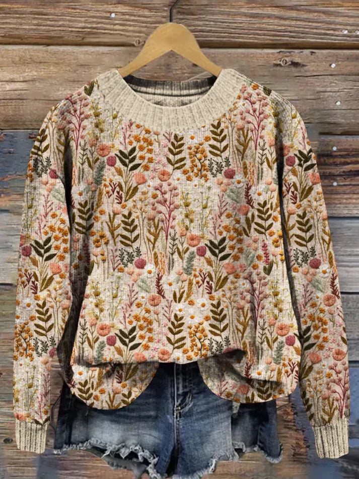 Stilla | Behagelig Pullover Med Blomster