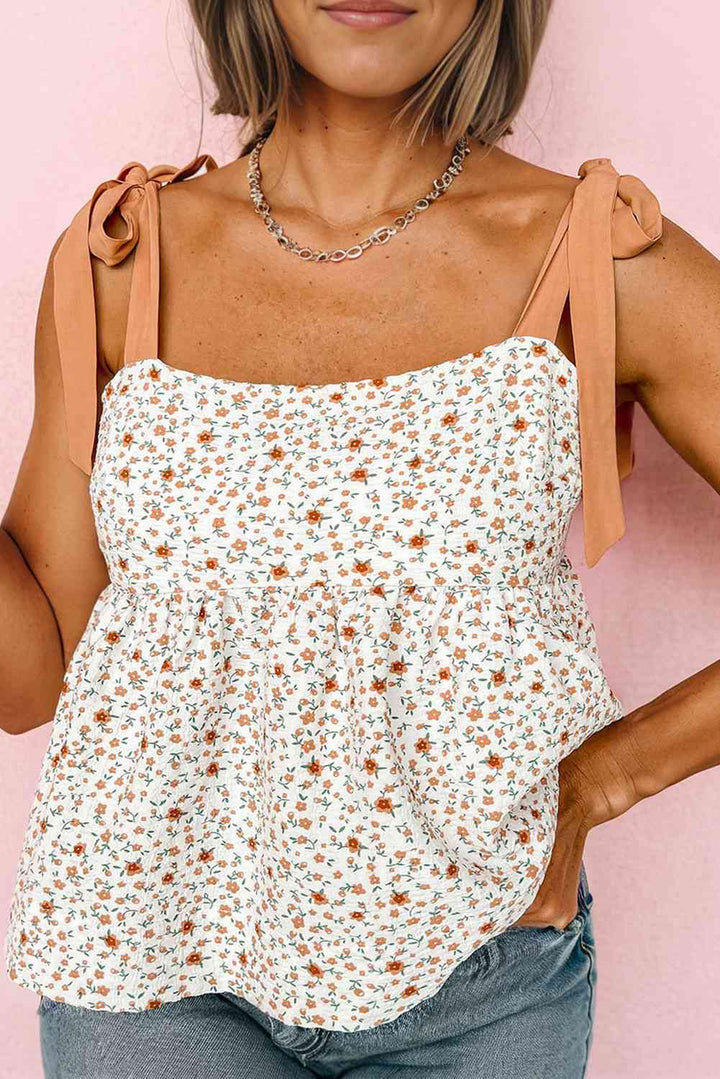 Stilla | Blomster Tie-skulder Babydoll Cami