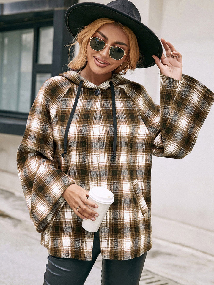Stilla | Lane Pocketed Plaid Langærmet Hættetrøje