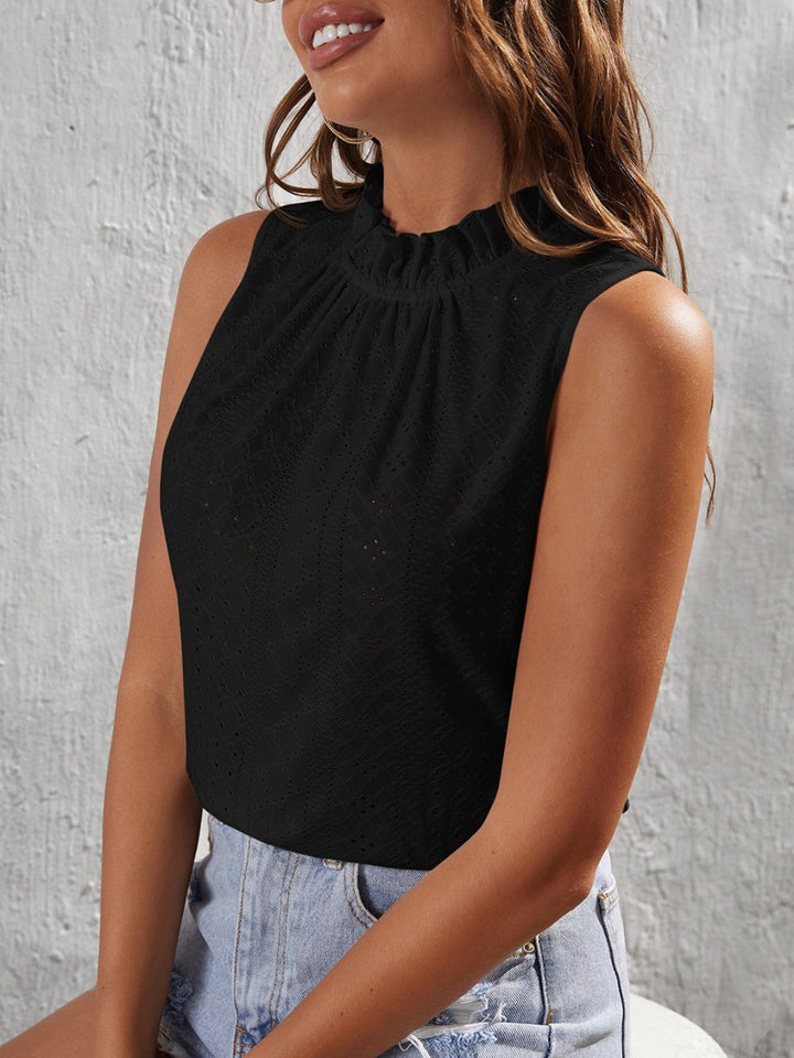 Stilla | Eyelet Mock Neck Tank