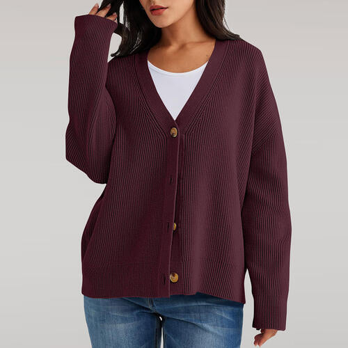Stilla | Nakke Knap Front Cardigan