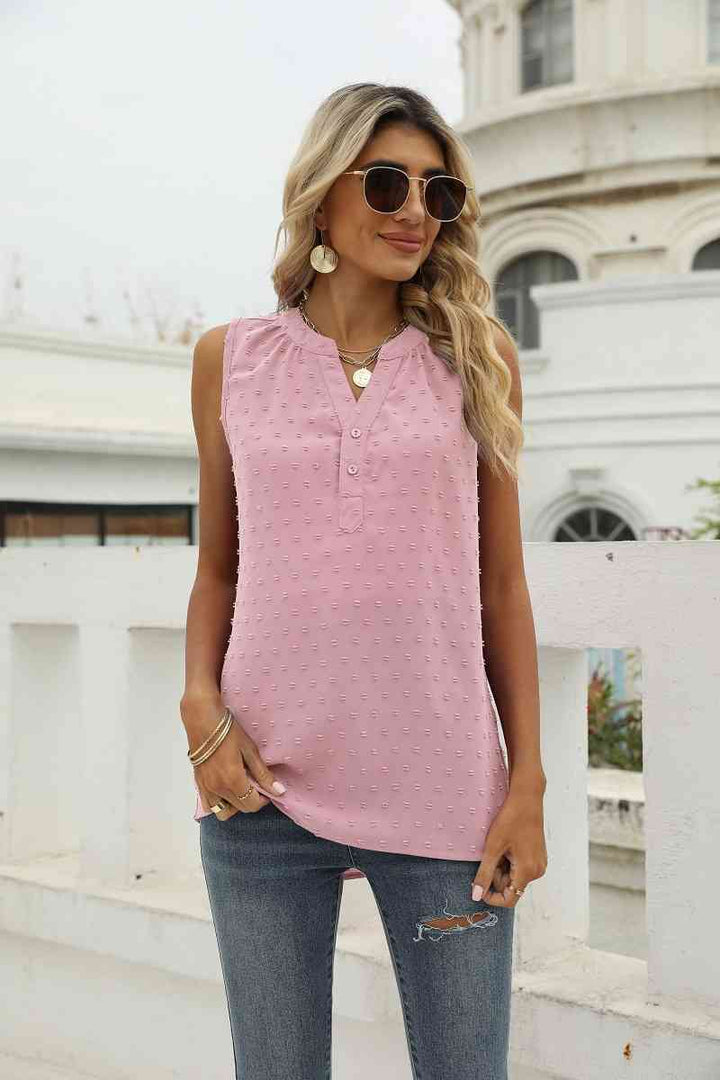 Stilla | Dot Notched Neck Tank