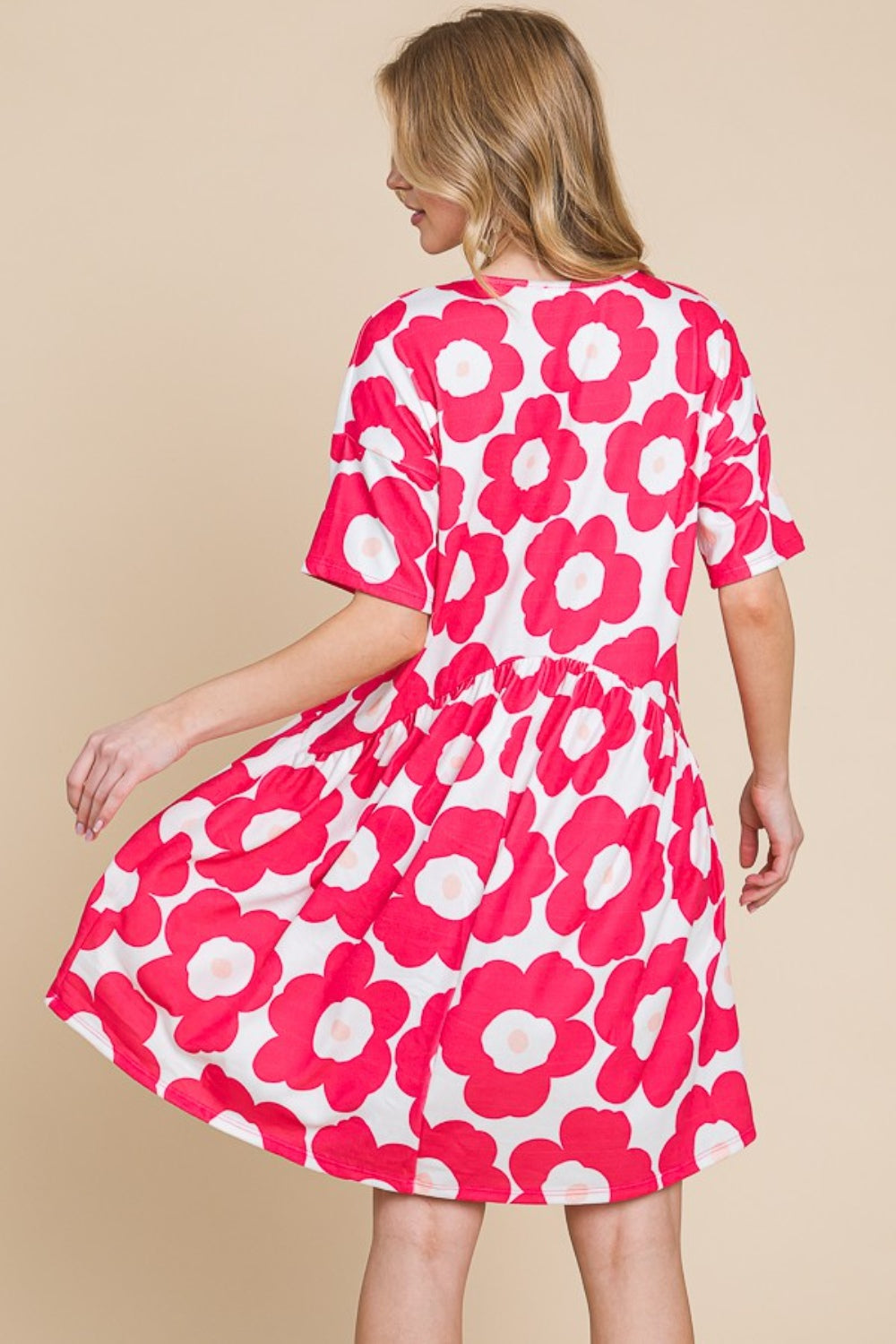 Stilla | Blomstret Print Rynket Kjole