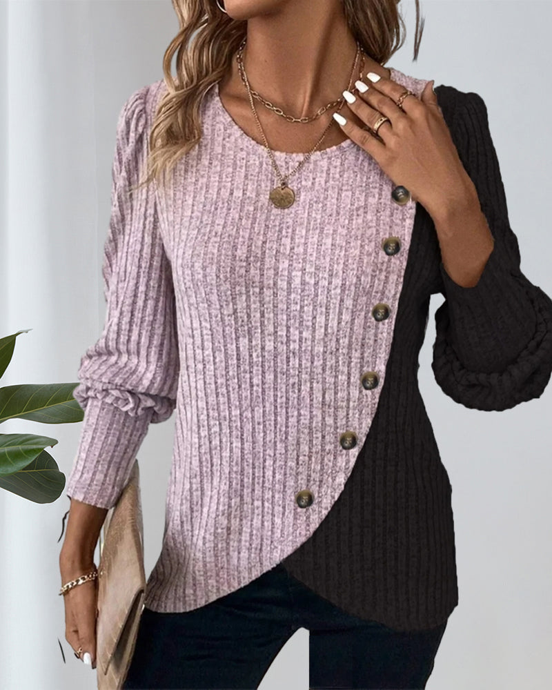 Stilla | Casual Top I Color-block-look