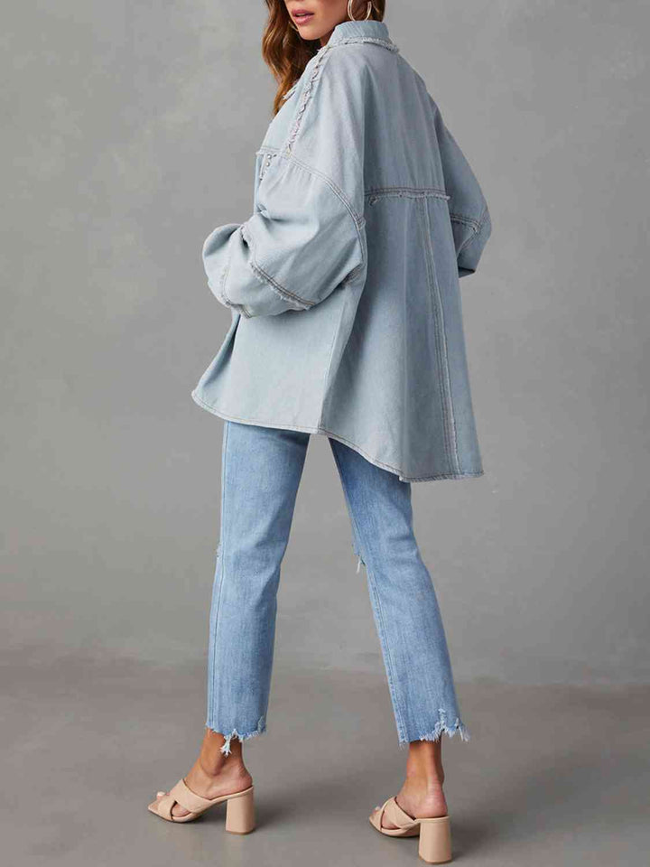 Stilla | Down Rå Kant Denim Jakke