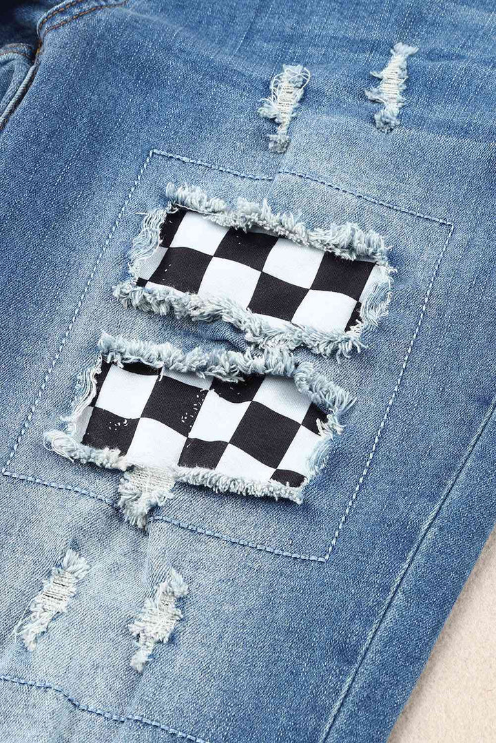 Stilla | Ternede Patches Mid Talje Distressed Jeans