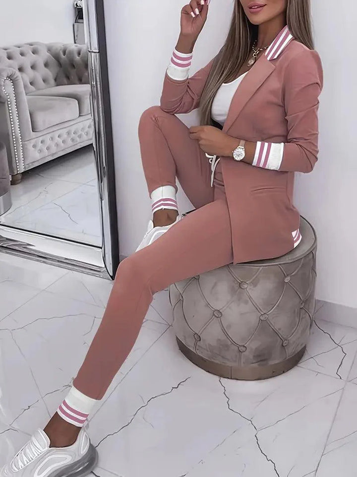 Stilla | Casual Striped Blazer & Pant Set