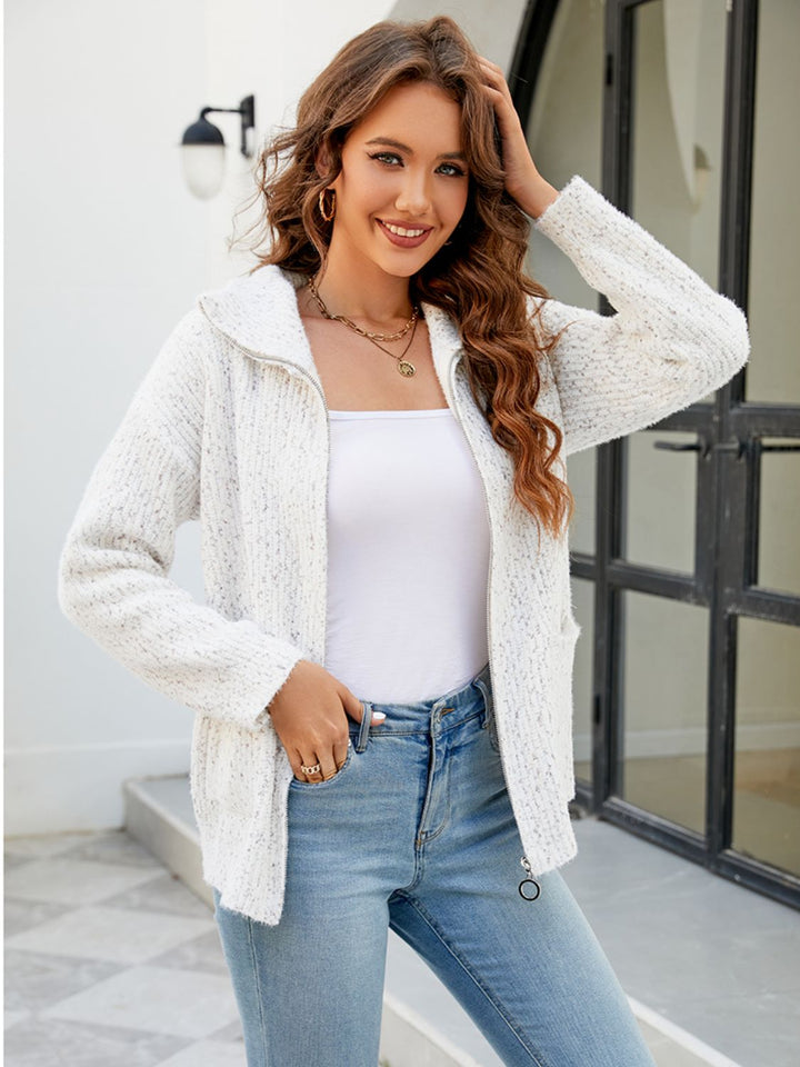 Stilla | Opkravet cardigan med lommer