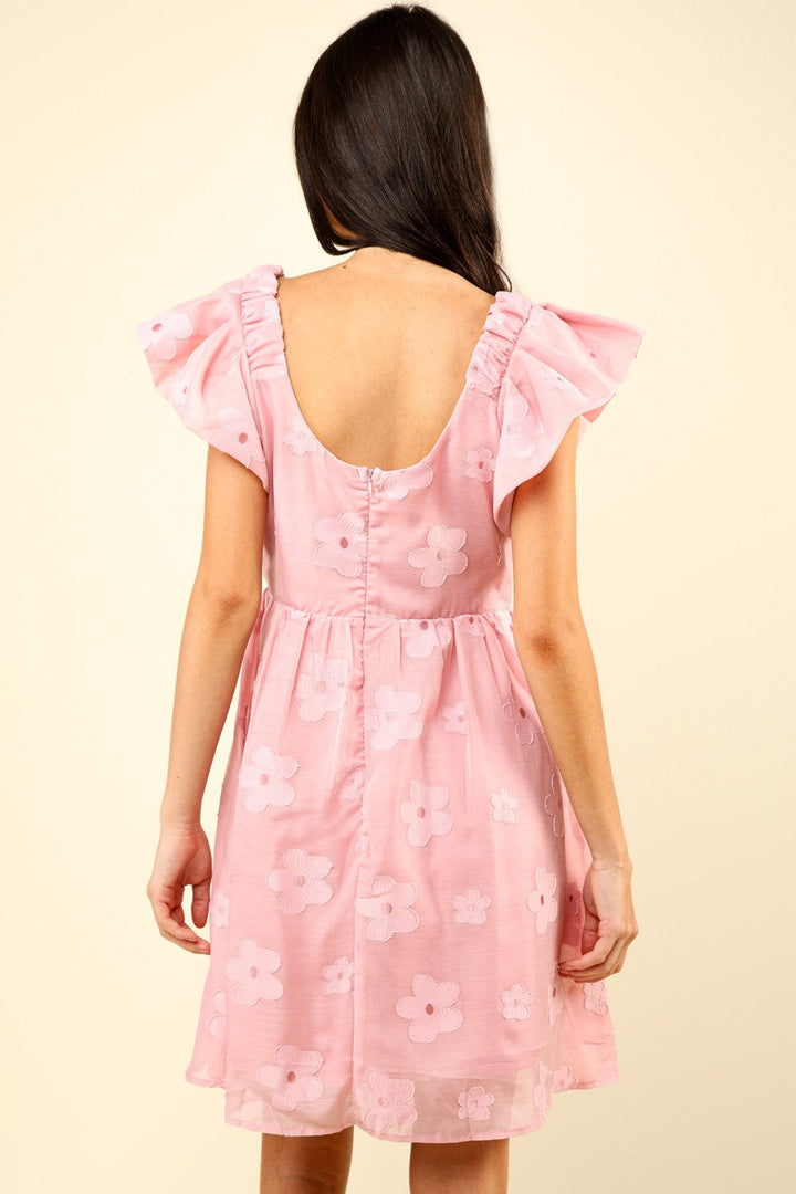 Stilla | J Blomst Broderet Organza Mini Kjole