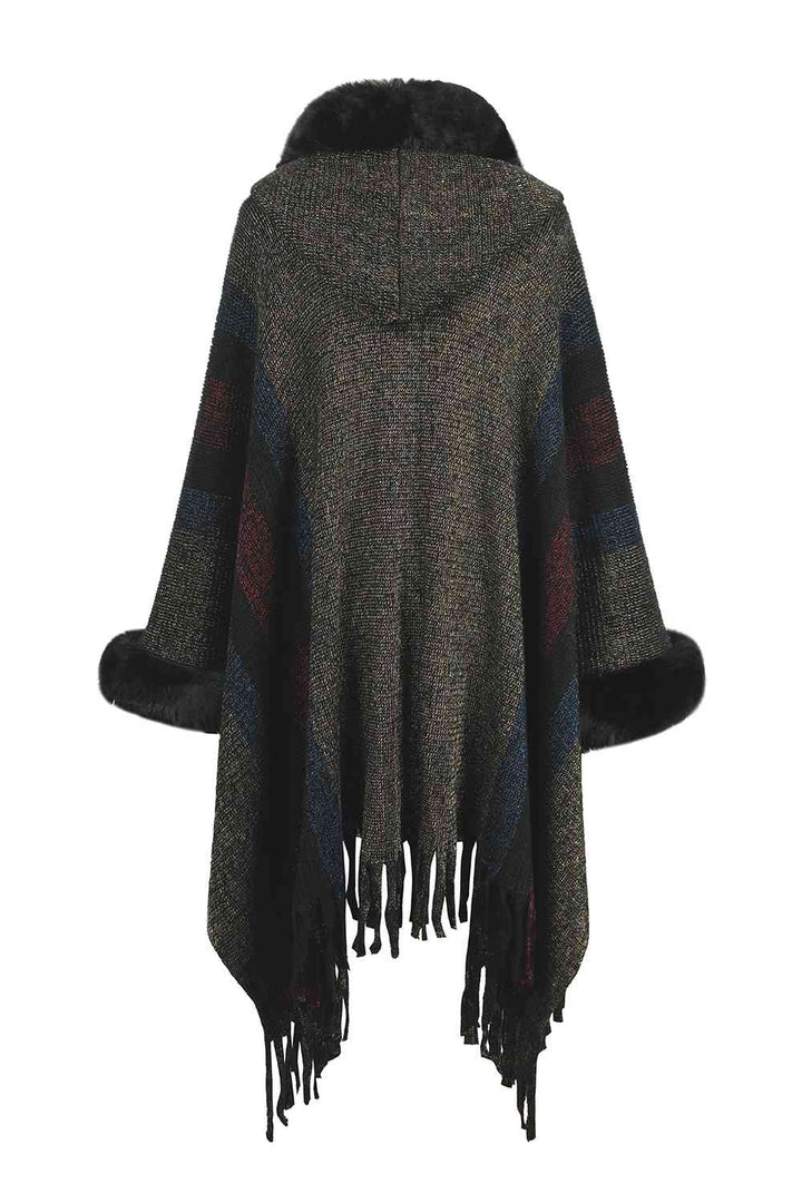 Stilla | Block Fringe Detail Poncho