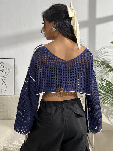 Stilla | Patches Langærmet Crop Strik Top