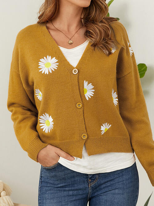 Stilla | Knap Front Dropped Shoulder Cardigan