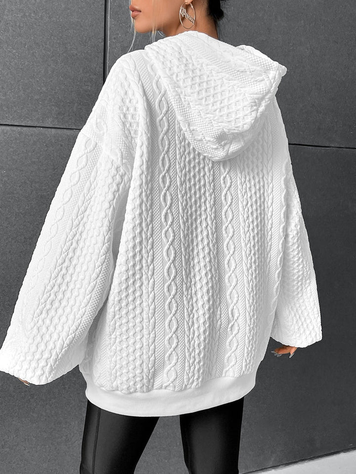 Stilla | Overdimensioneret sweatshirt med hætte og snøre med snøre