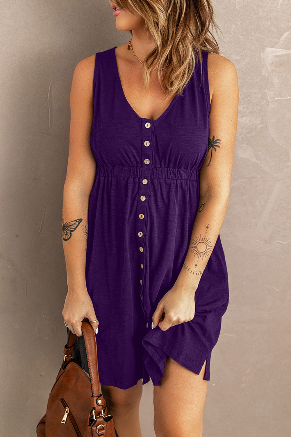 Stilla | Front Empire Waist Ærmeløs Slits Magic Dress