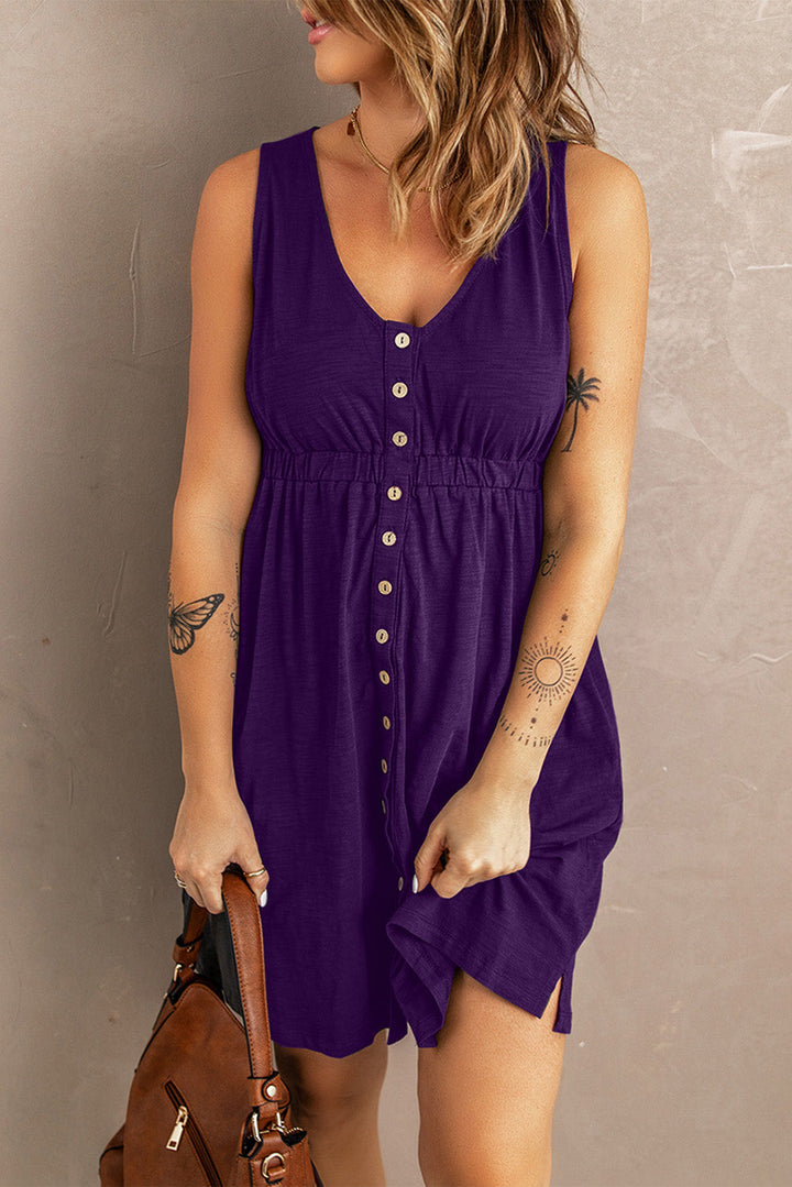Stilla | Front Empire Waist Ærmeløs Slits Magic Dress