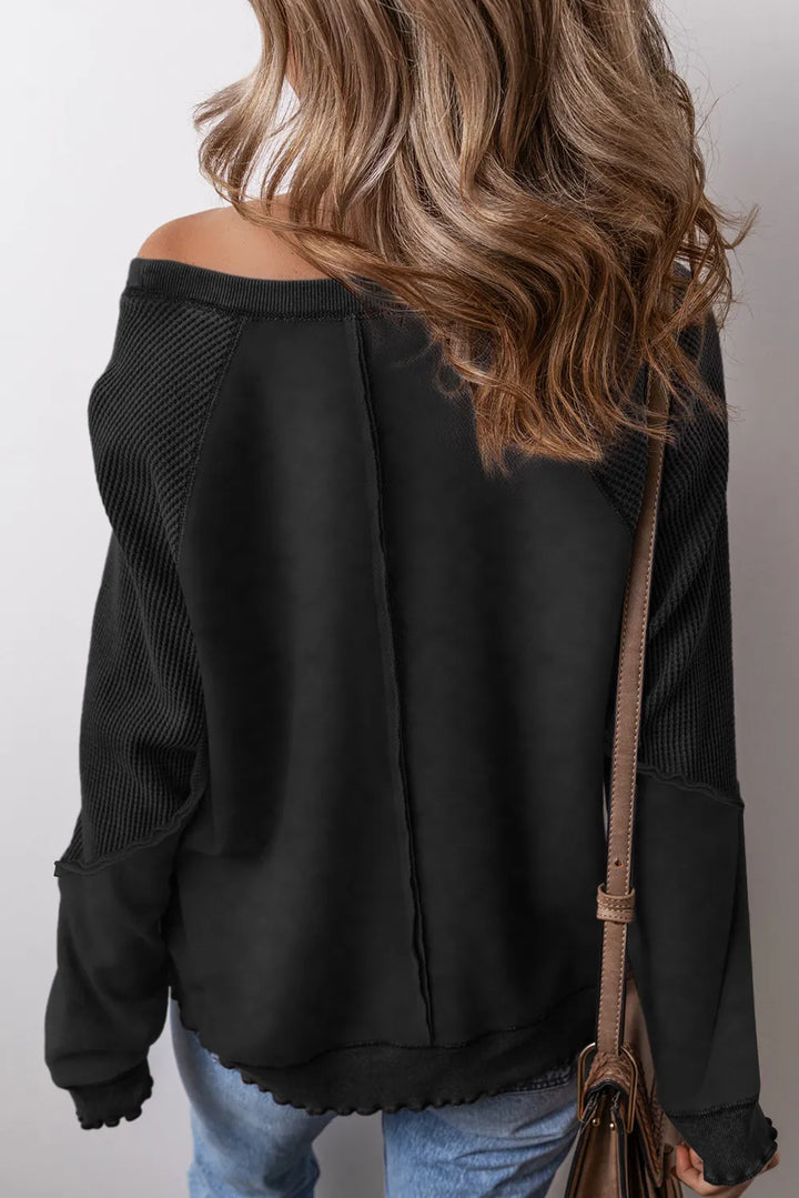 Stilla | Sweatshirt med lange ærmer og synlige sømme