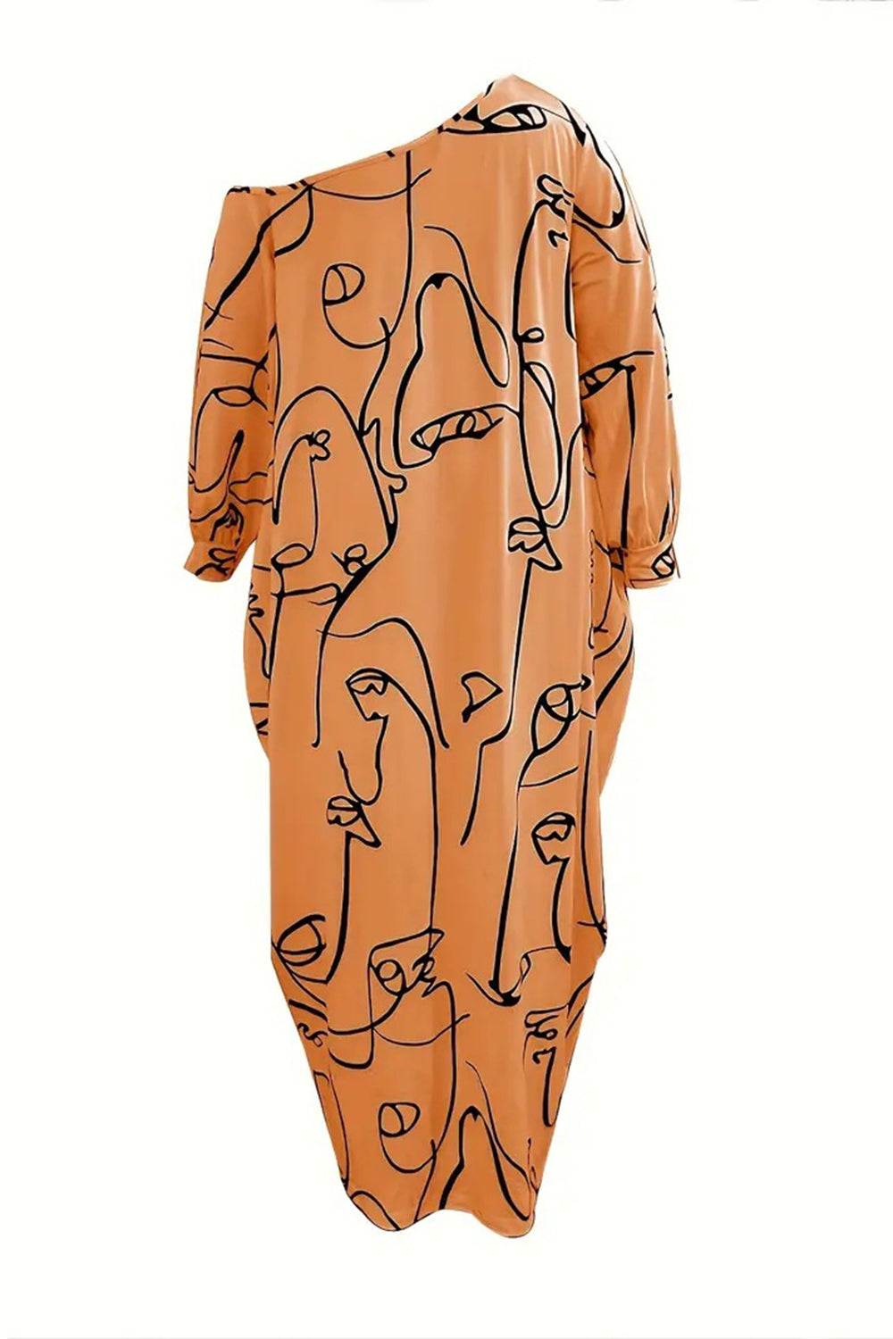 Stilla | Single Shoulder Lantern Sleeve Maxi Dress