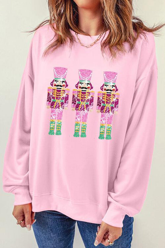 Stilla | Jul Løs Rundhals Pailletter Ærme Sweatshirt
