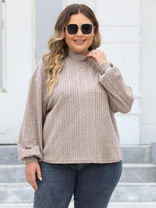 Stilla | Størrelse Mock Neck Langærmet Strikket Top