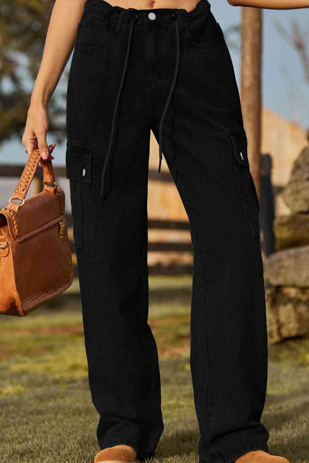 Stilla | Fit Snørejeans Med Lomme
