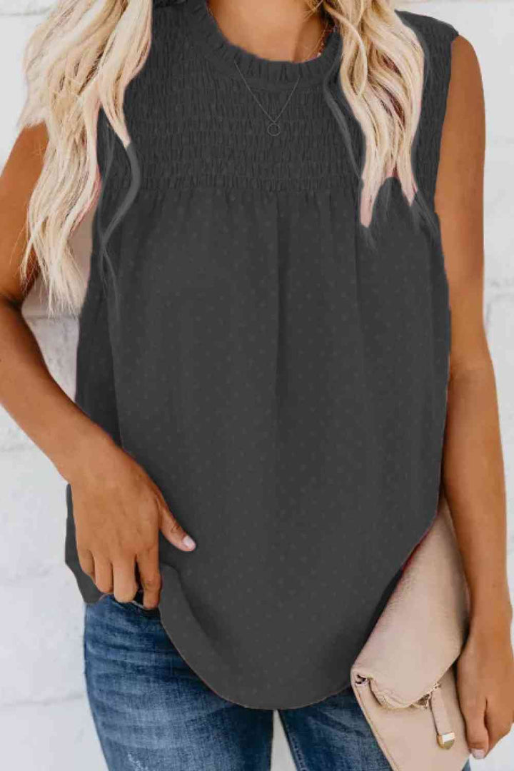Stilla | Smocked Tie Back Frill Trim Tank