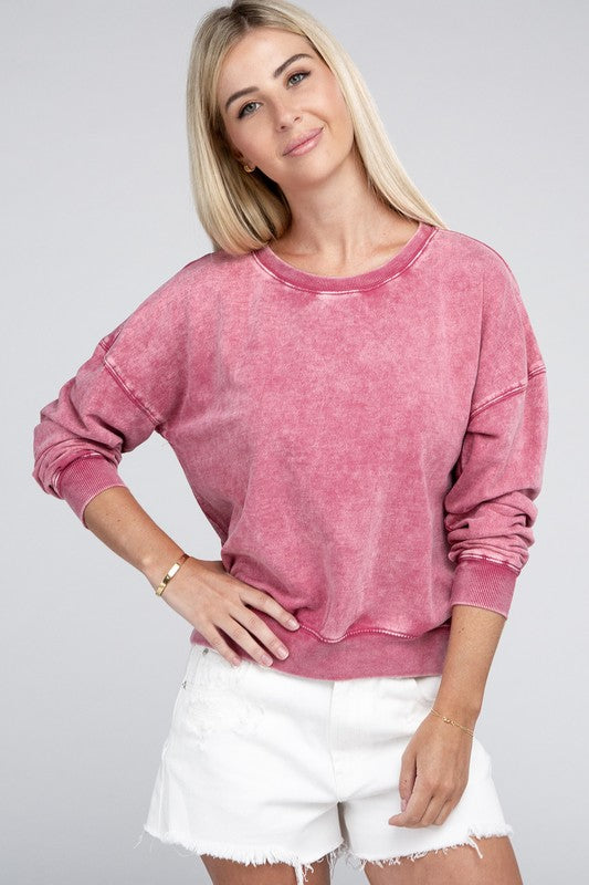 Stilla | Terry Acid Wash Båd Hals Pullover