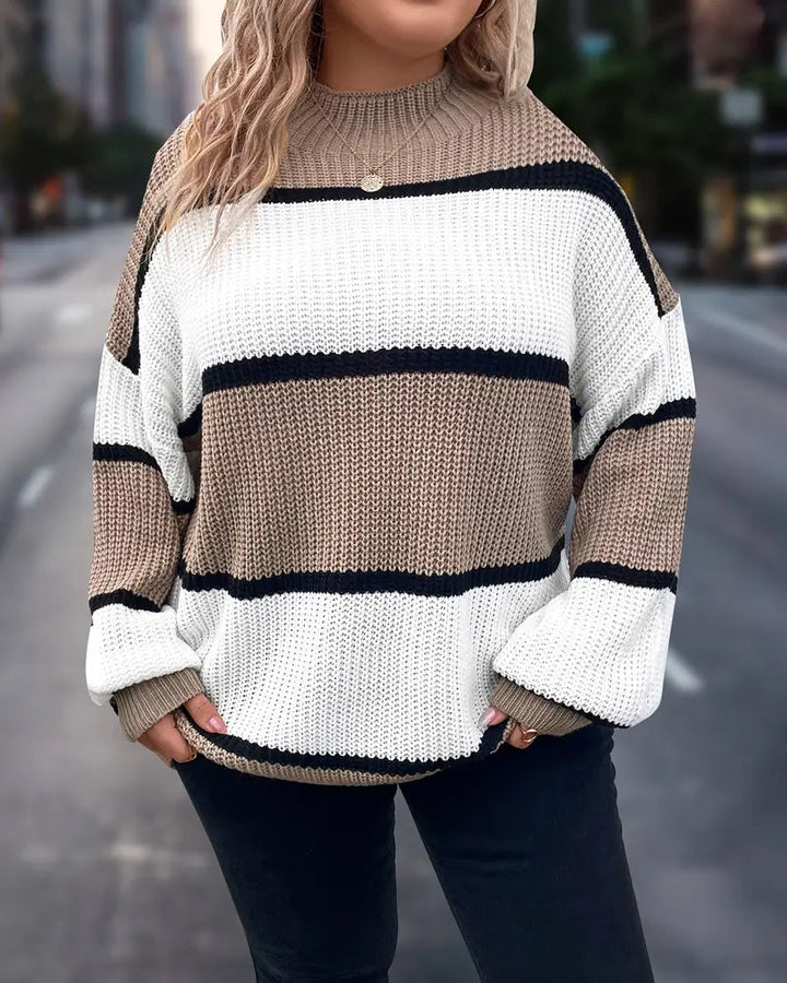 Stilla | Pullover med kontraststriber og drop skuldre