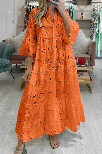 Stilla | Elegante Kjole Med Broderede Øjne