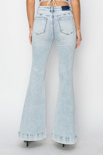 Stilla | Full Size High Rise Front Patch Pocket Flare Jeans