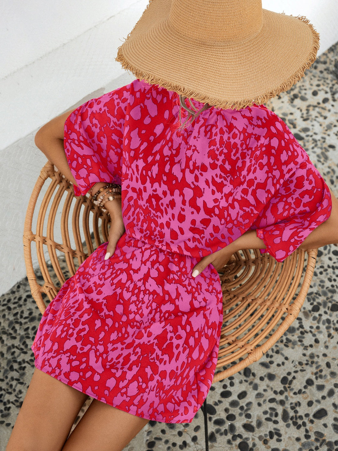 Stilla | Printet Mock Neck Mini Kjole