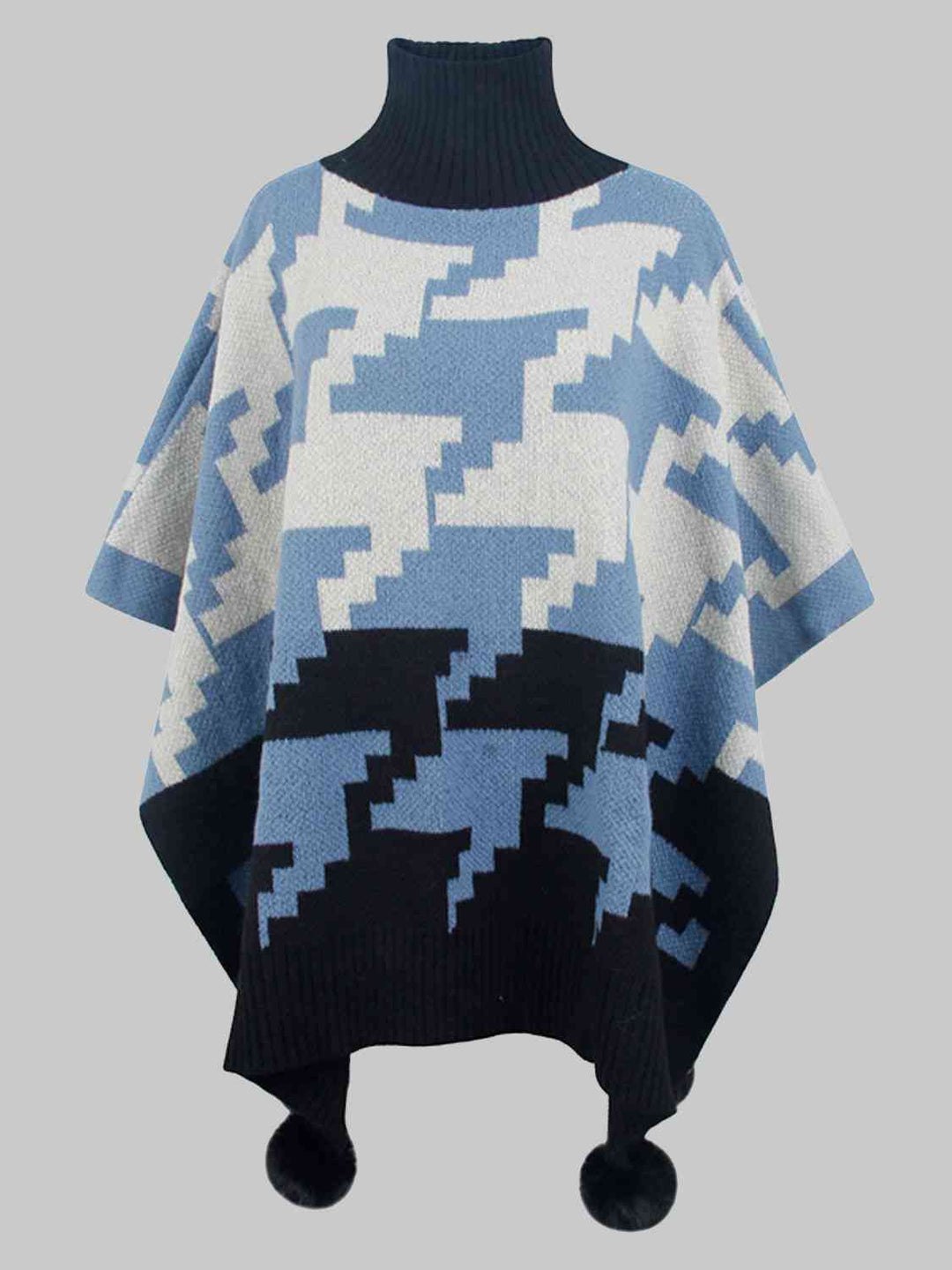 Stilla | Pom-pom Trim Poncho