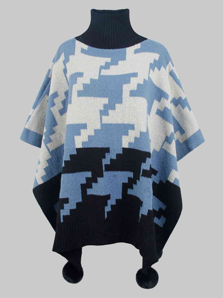 Stilla | Pom-pom Trim Poncho
