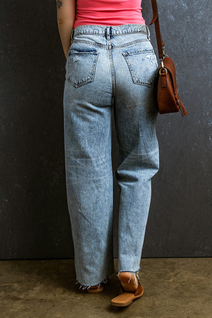 Stilla | Raw Hem Straight Jeans