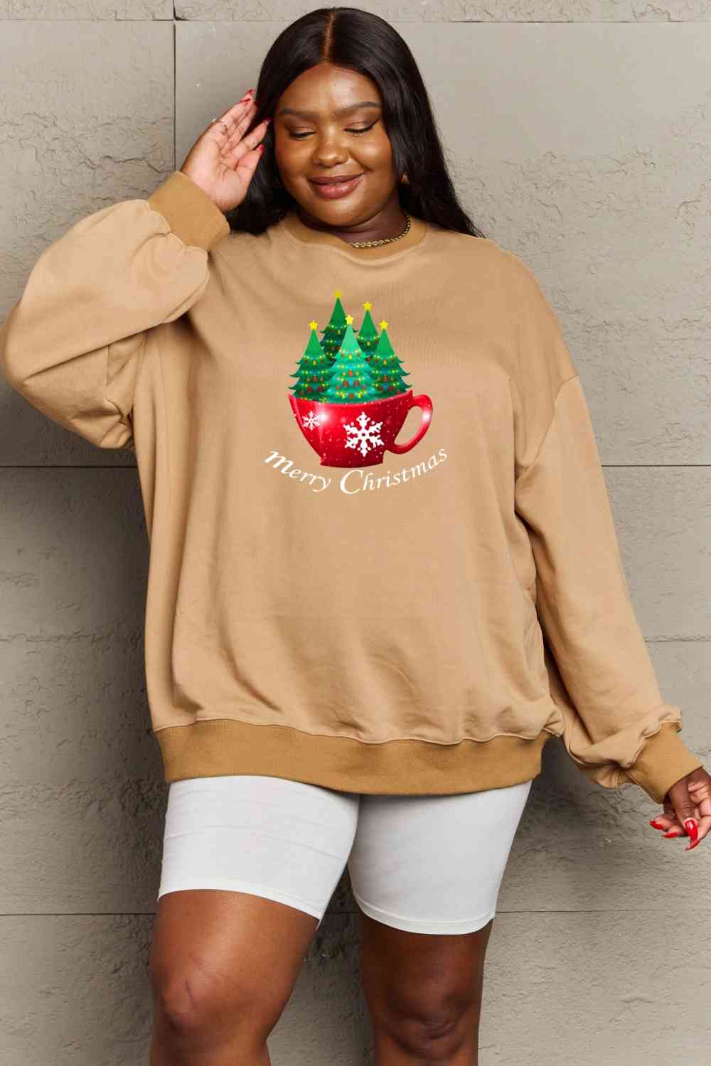 Stilla | Love Full Size Glædelig Jul Grafisk Sweatshirt