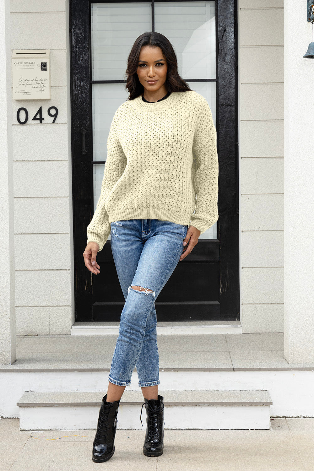 Stilla | V Hals Langærmet Sweater