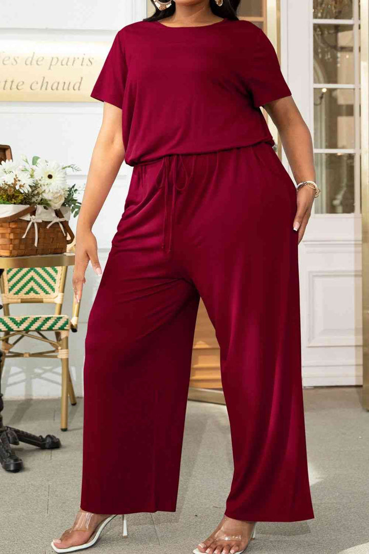 Stilla | Størrelse Drawstring Waist Kortærmet Jumpsuit
