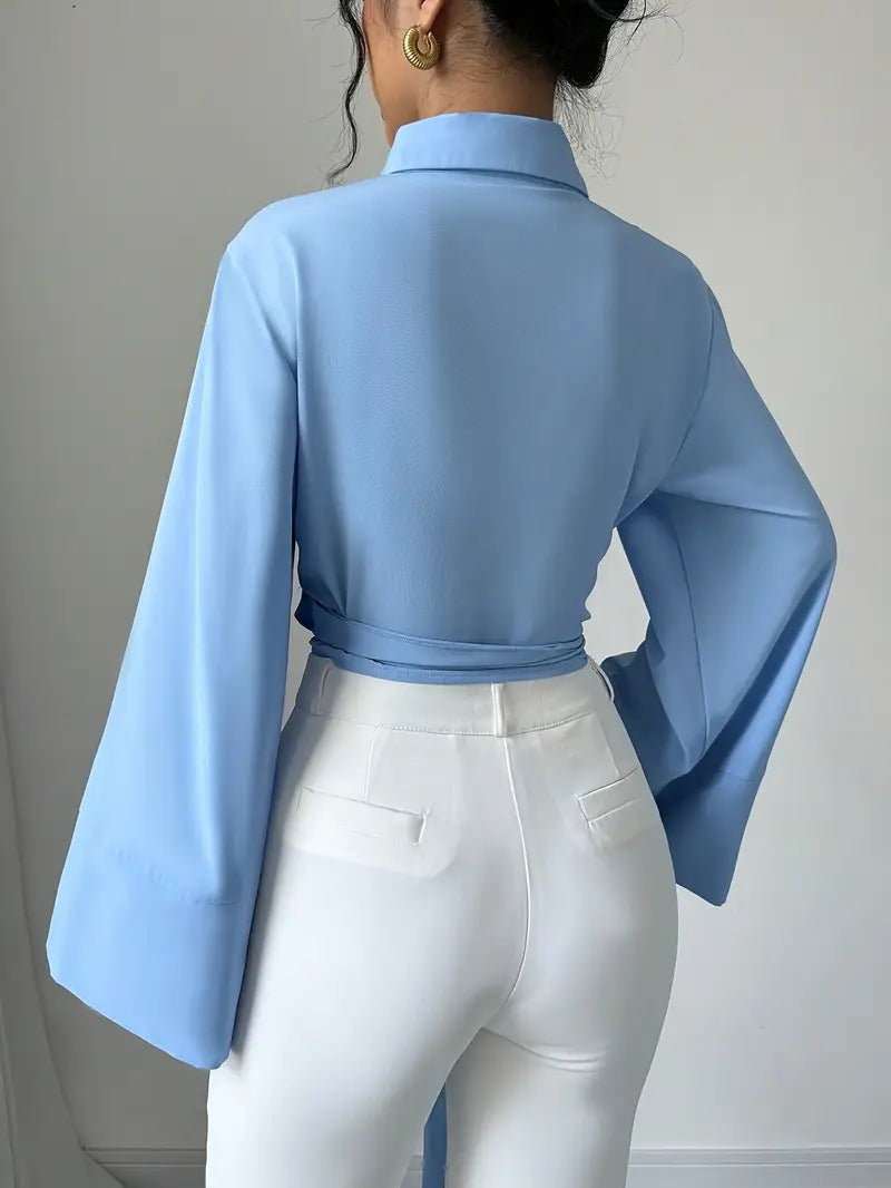 Stilla | Elegant Langærmet Skjortekjole