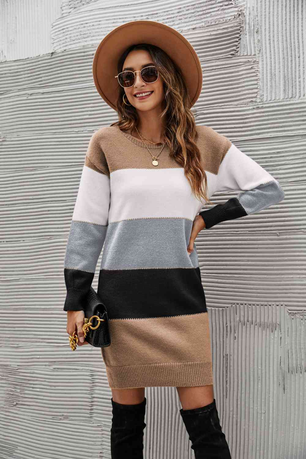 Stilla | Højre Stribet Sweater Kjole