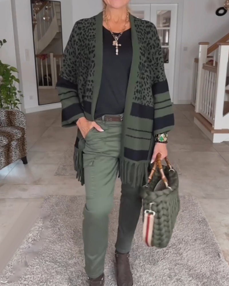 Stilla | Cardigan med leopardmønster