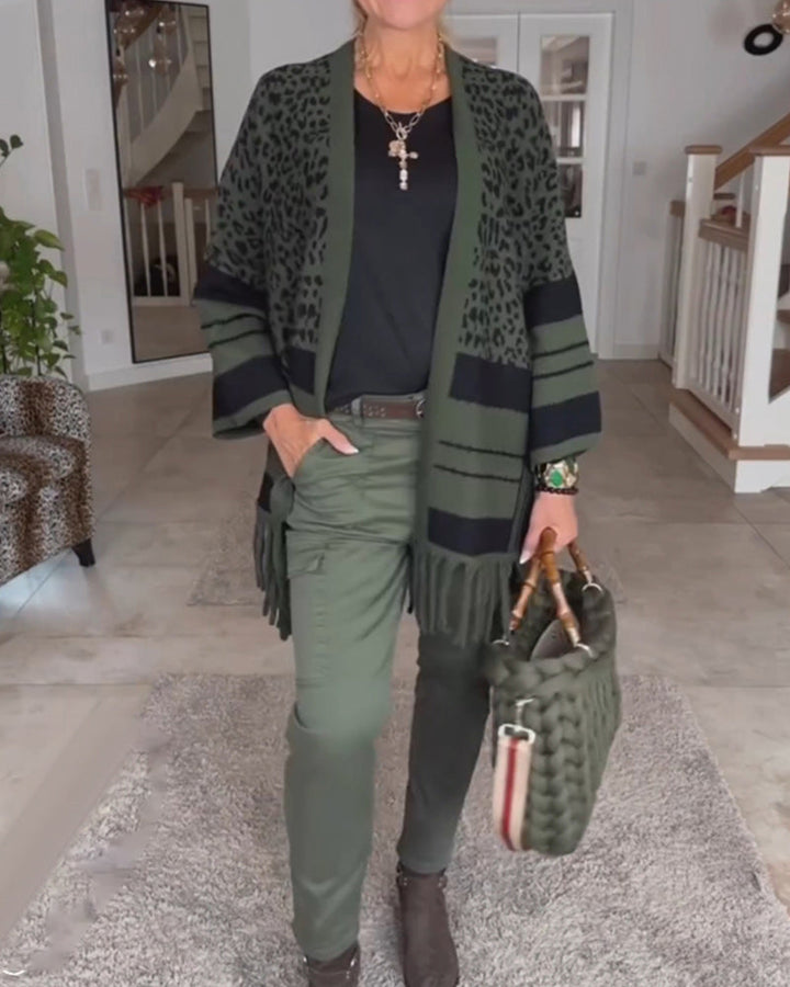 Stilla | Cardigan med leopardmønster