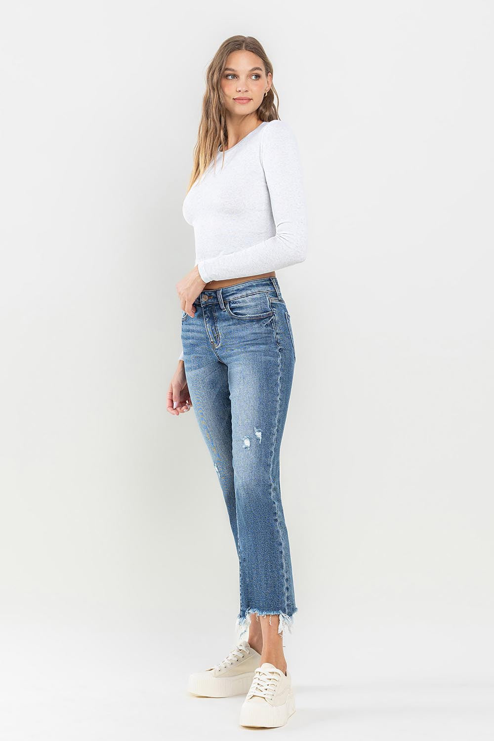 Stilla | Mellemhøj Slidser Hæm Jeans