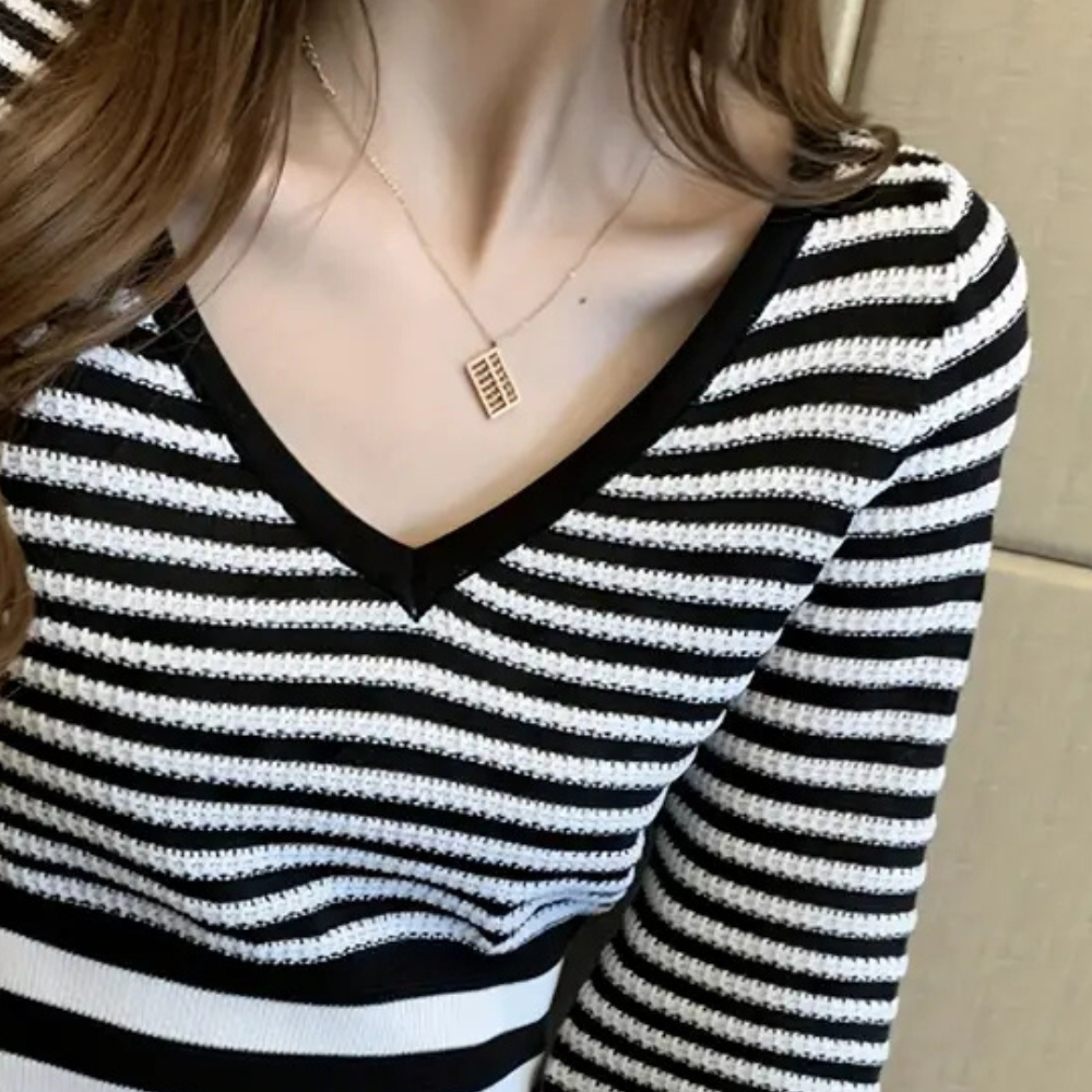 Stilla | Stribet Sweater Top til Kvinder