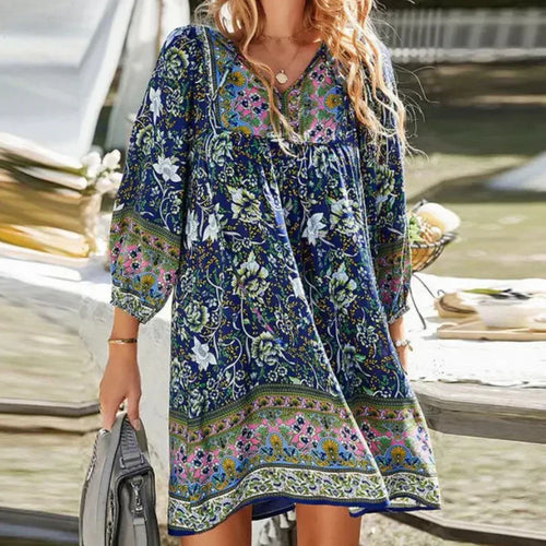 Stilla | Boho Blomster Maxi Kjole