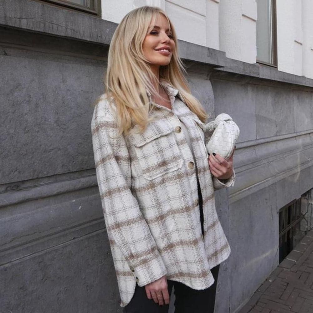 Stilla | Skjortejakke Oversized Fit Blød og Let Knaplukning og Brystlommer