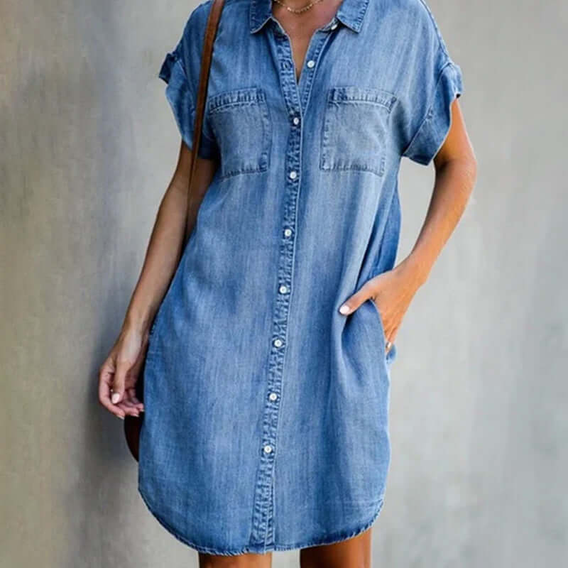 Stilla | Praktisk jeanskjole til hverdaglook