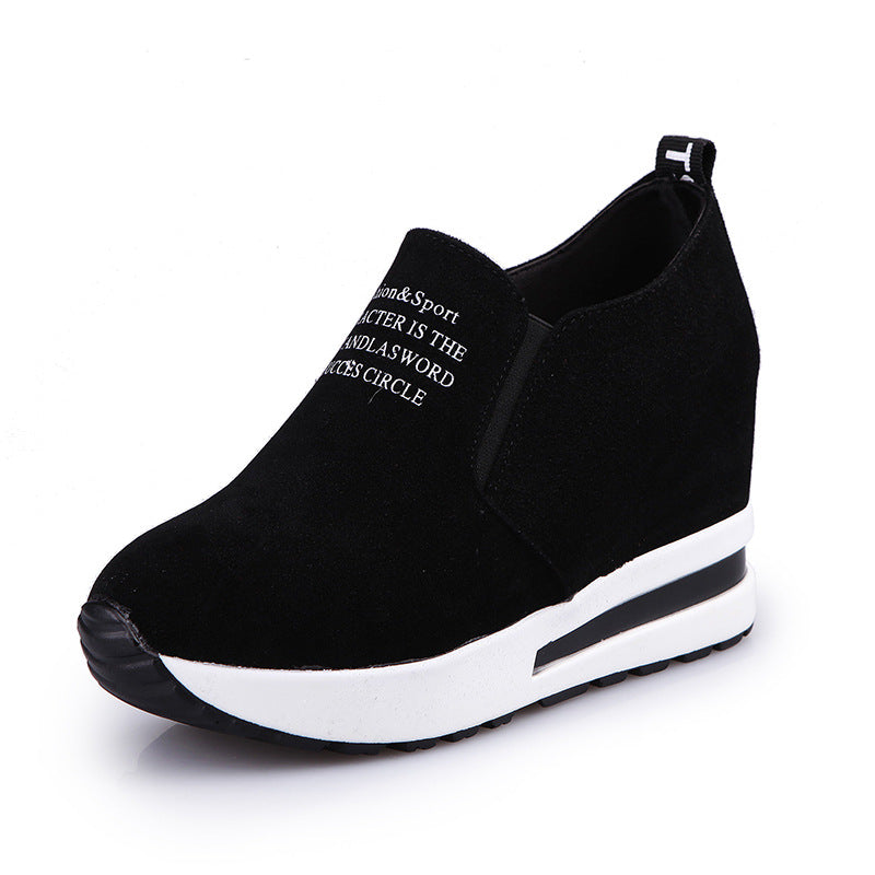 Dame nan kilehæls-sneakers med velourlook og elastiske indsatser Skovae
